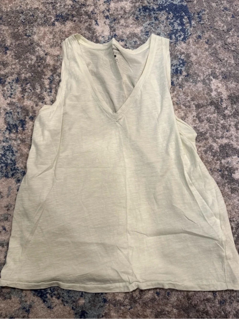 Madewell Whisper Cotton Light Yellow V-Neck Women's Tank Top